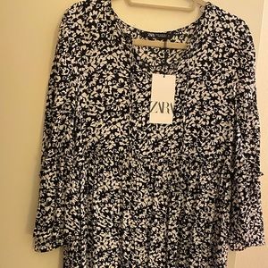 Zara long sleeved tiered floral maxi dress